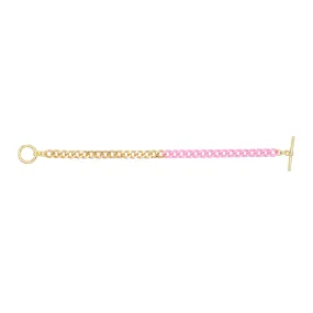 Fashion Jewelry Bracelet - Half Gold Curb Chain