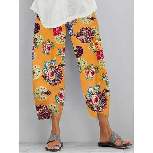 Flower Print Casual Pant