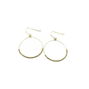 Gold-Filled Simple Beaded Hoop Danglers - Waterproof