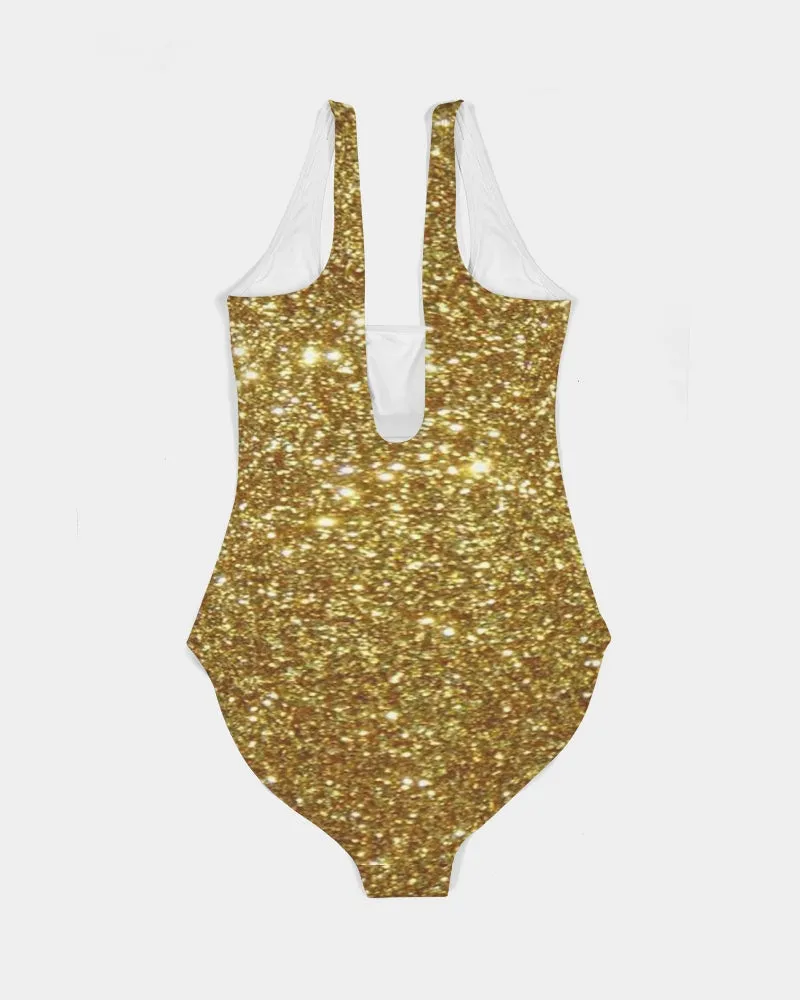 gold Women's One-Piece Swimsuit