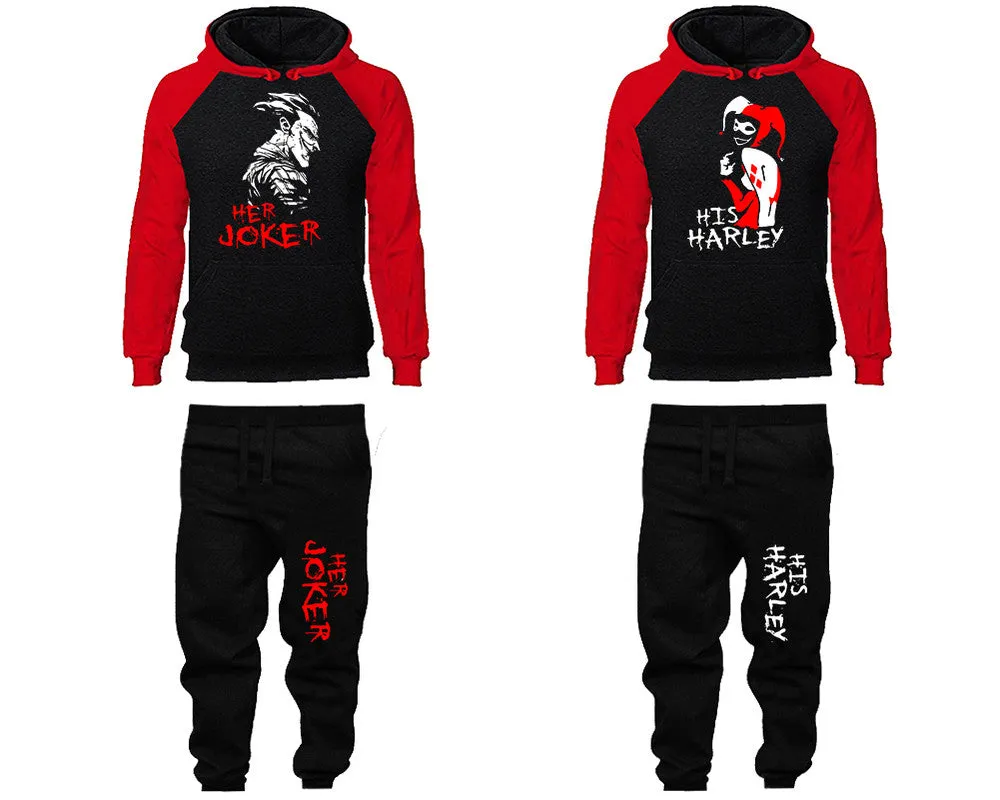 Her Joker His Harley Hoodie and Jogger Pants Top & Bottom Set