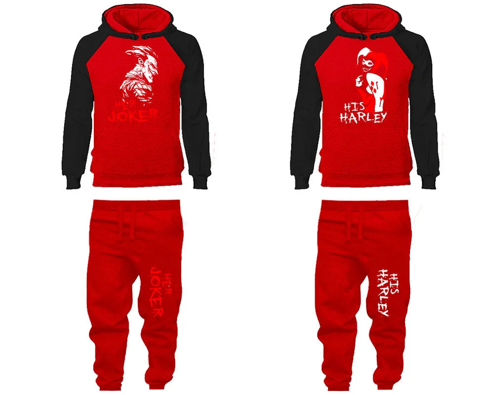 Her Joker His Harley Hoodie and Jogger Pants Top & Bottom Set