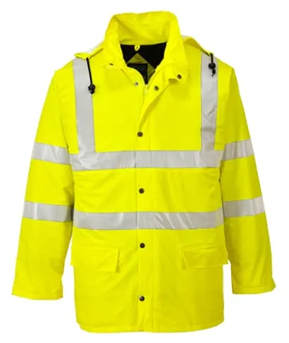 Hi Viz Windproof Soft PU Breathable Waterproof Sealtex Ultra Jacket Lined - S490