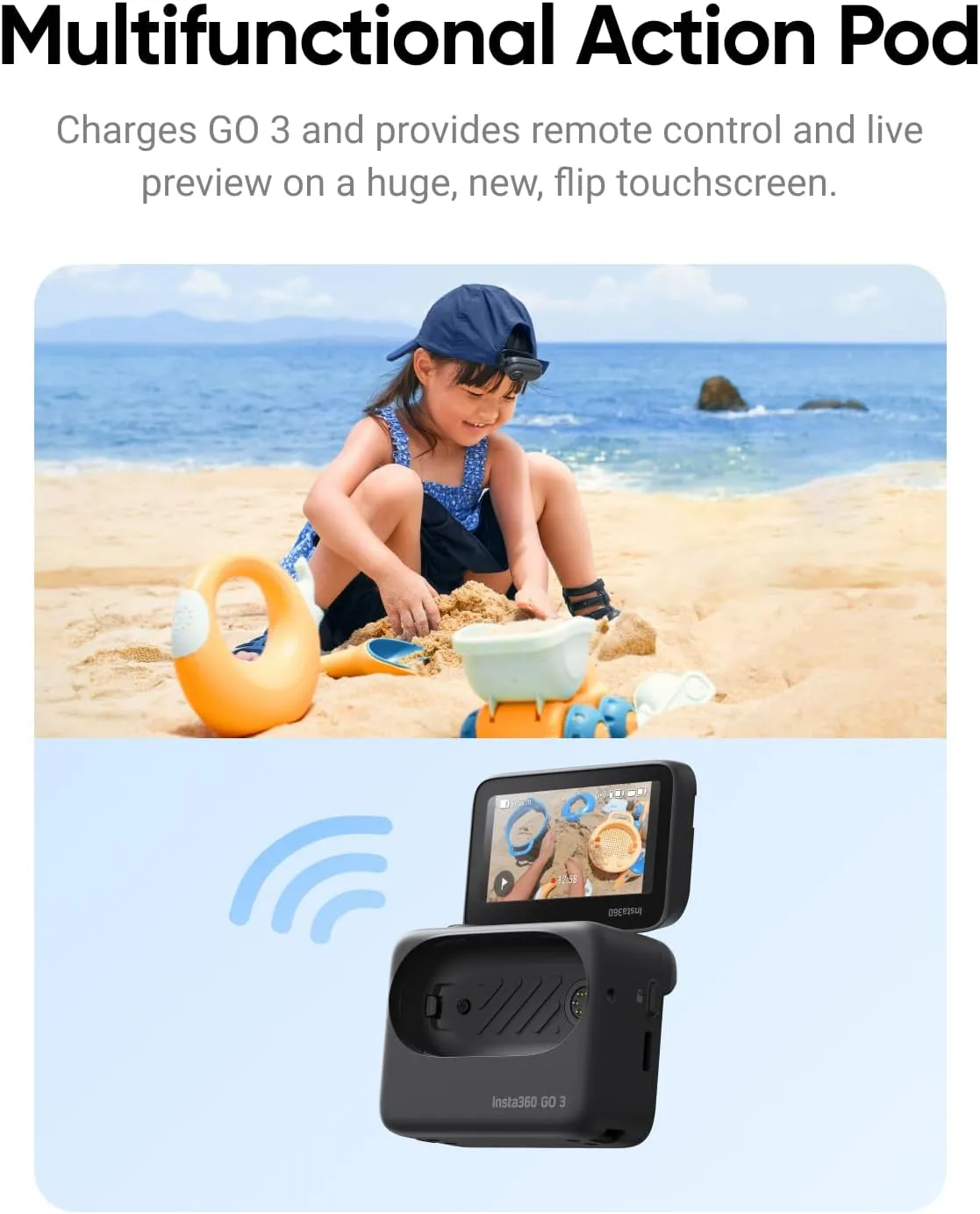 Insta360 GO 3 - The Tiny Mighty Action Camera (128GB) | Multifunctional Action Pod | Super Charged Battery | Waterproof