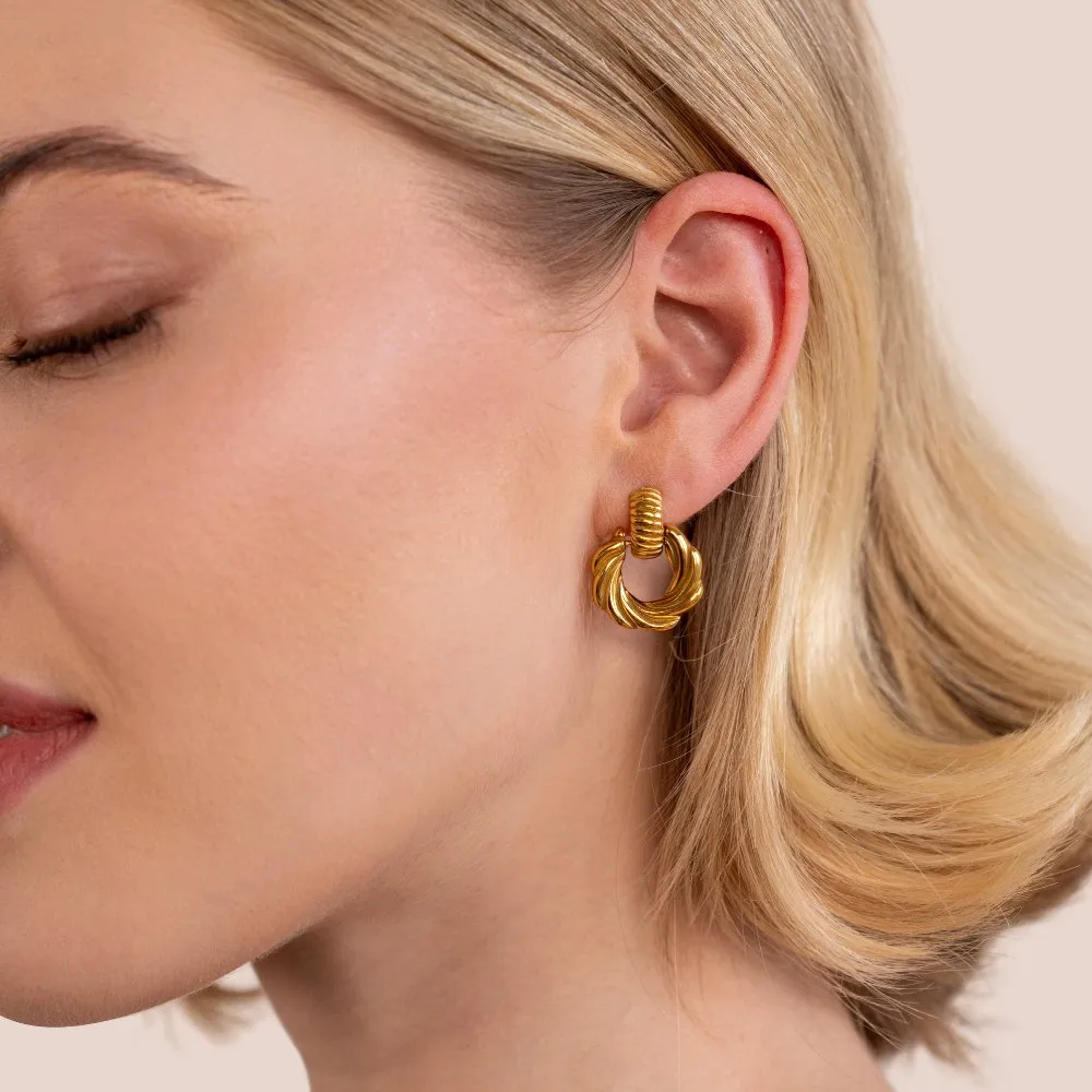 Leah 18K Twisted Hoop Earrings