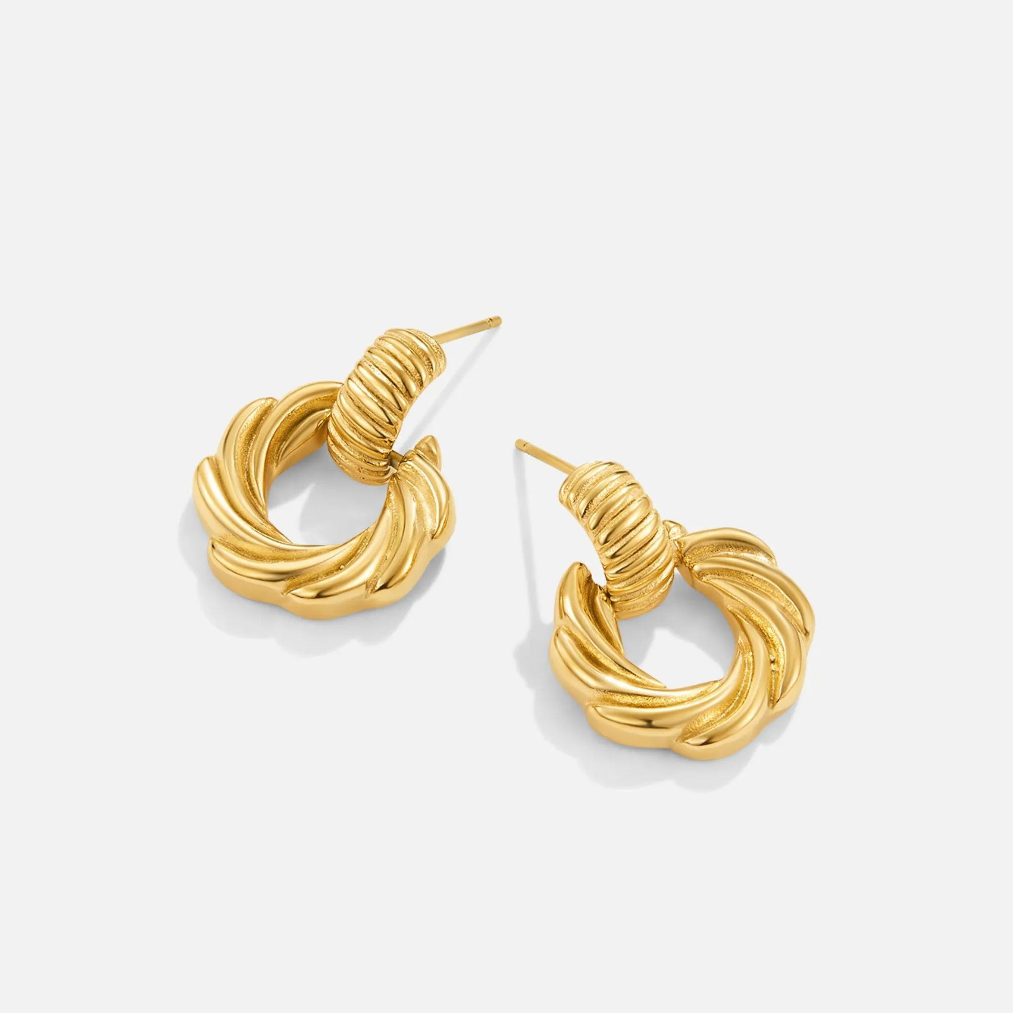 Leah 18K Twisted Hoop Earrings