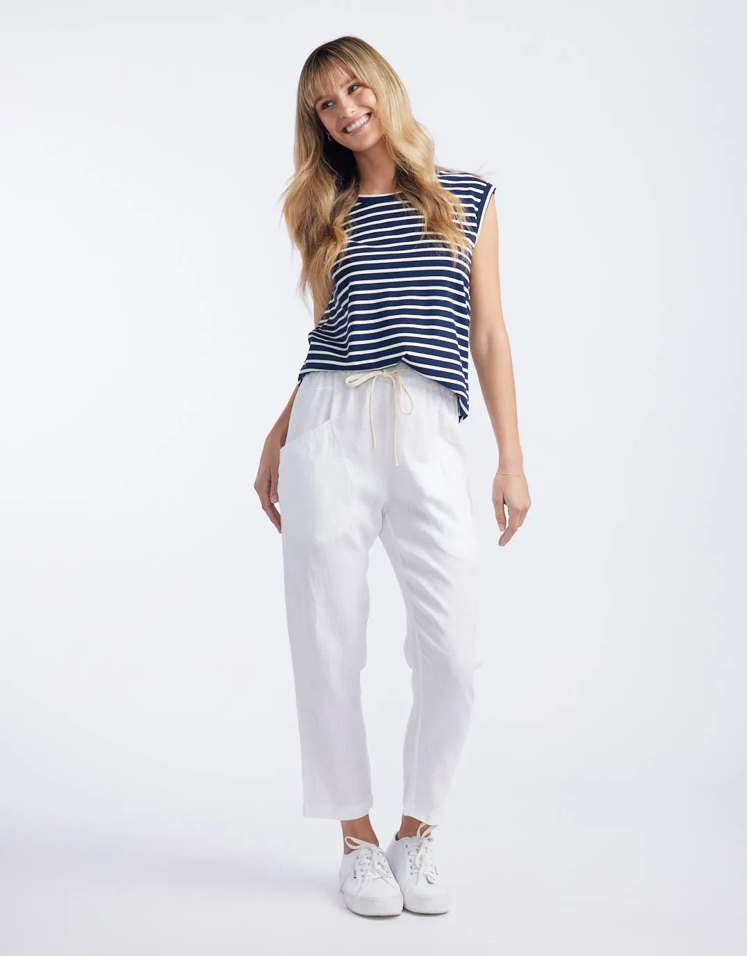 Luxe Linen Pants - White