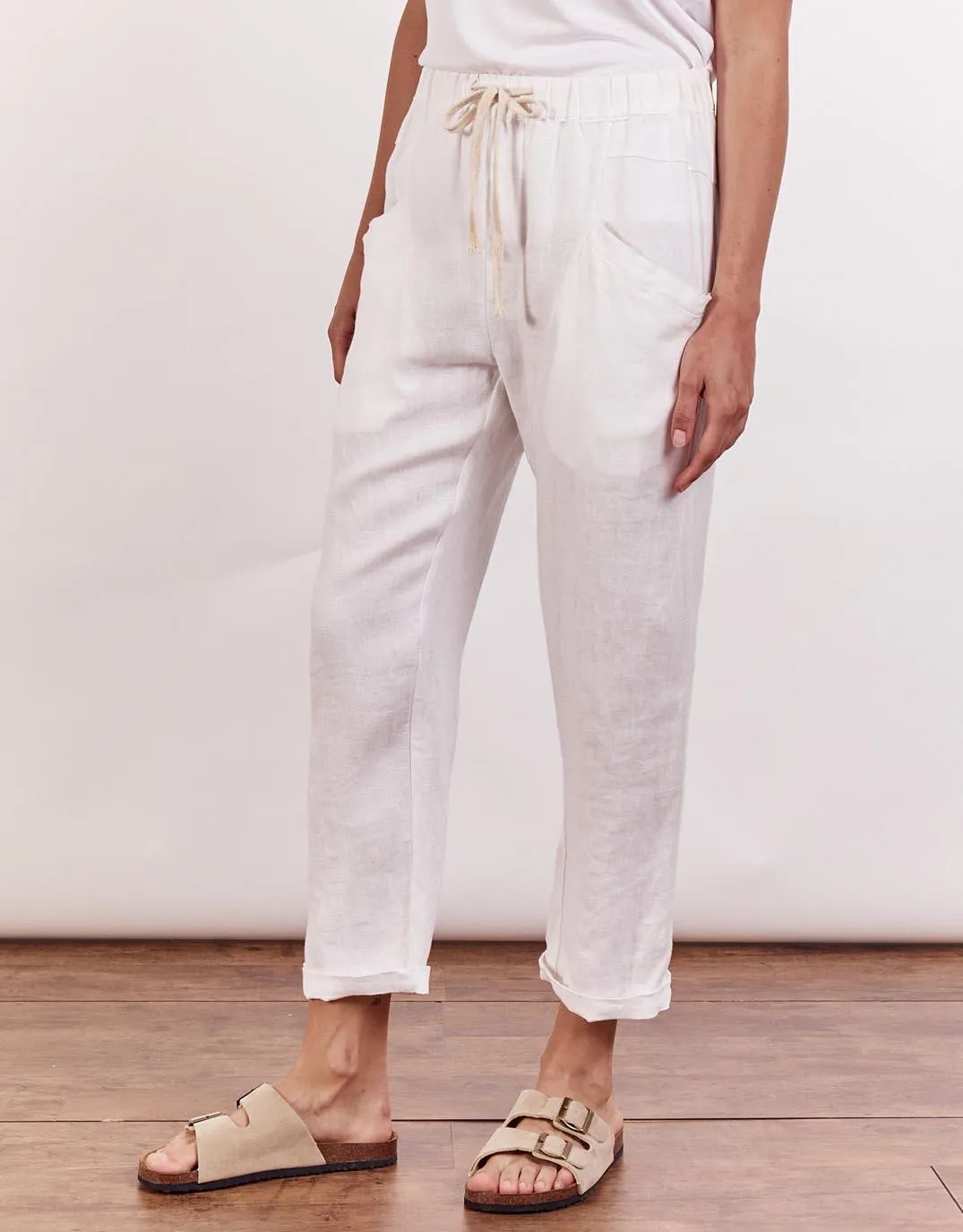 Luxe Linen Pants - White