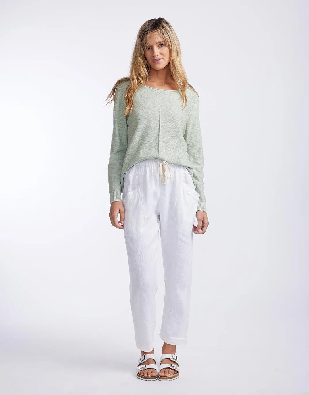 Luxe Linen Pants - White