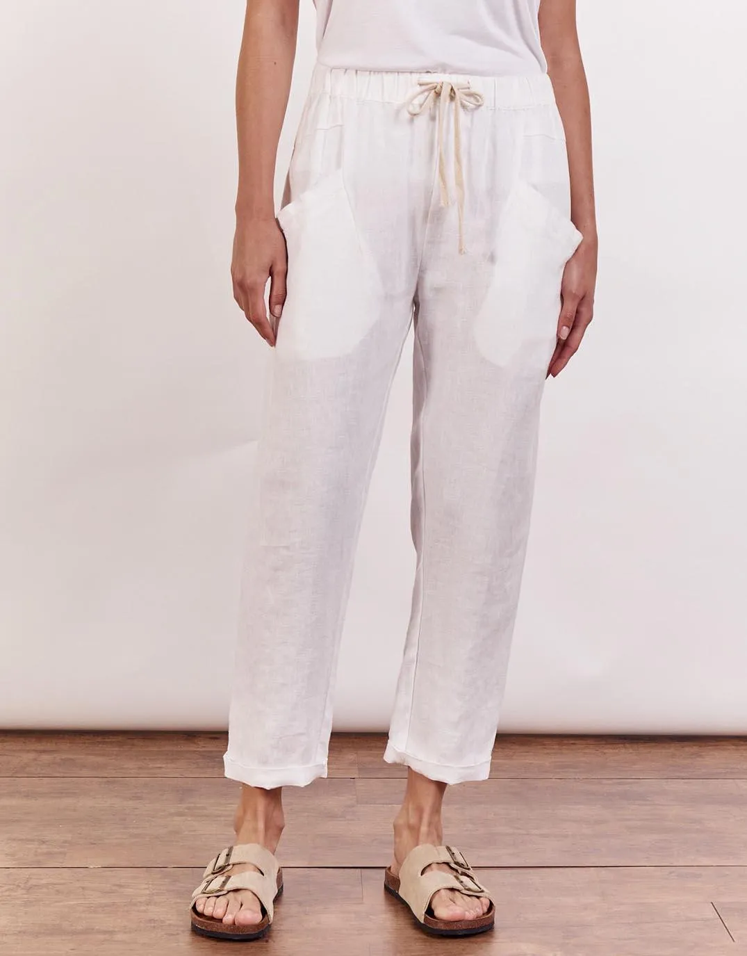 Luxe Linen Pants - White