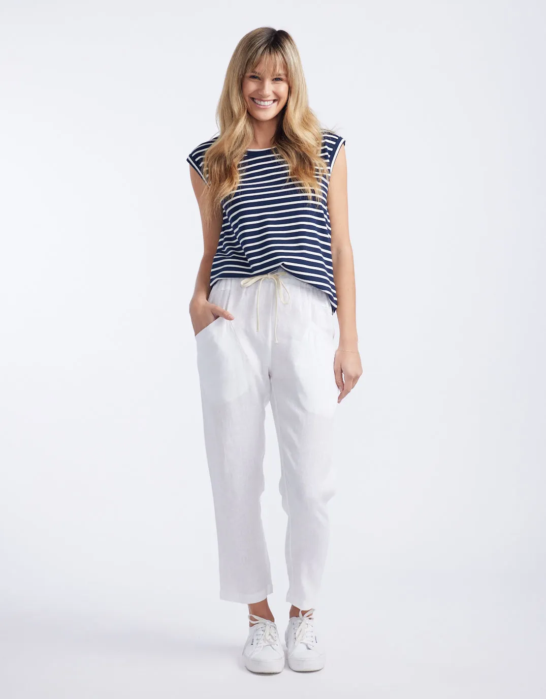 Luxe Linen Pants - White