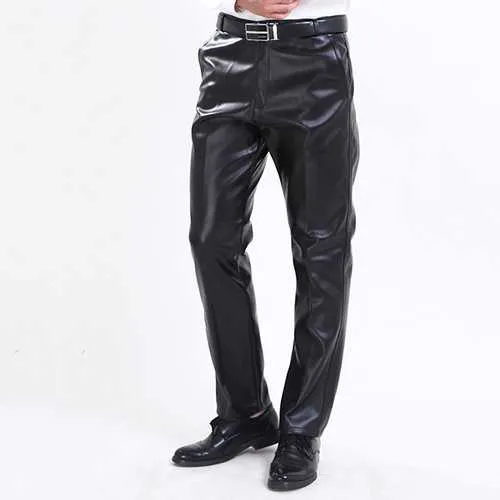 Men's Windproof Waterproof PU Leather Pants