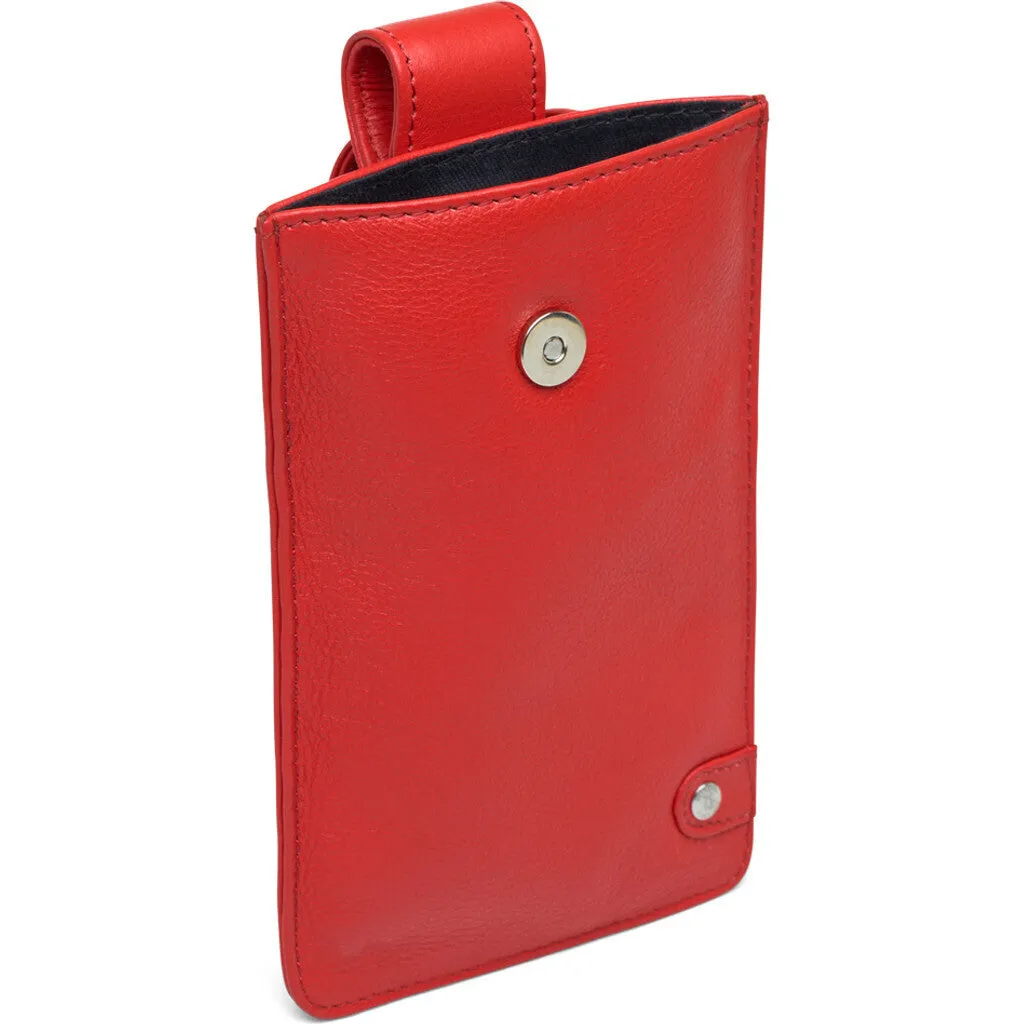 Mobile bag in soft leather and simple design / 16042 - Red