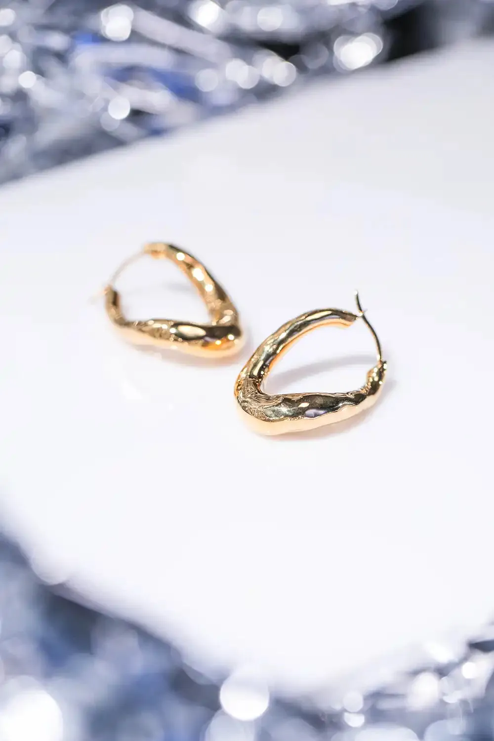 Molten Twisted Hoops 14K Gold Plated