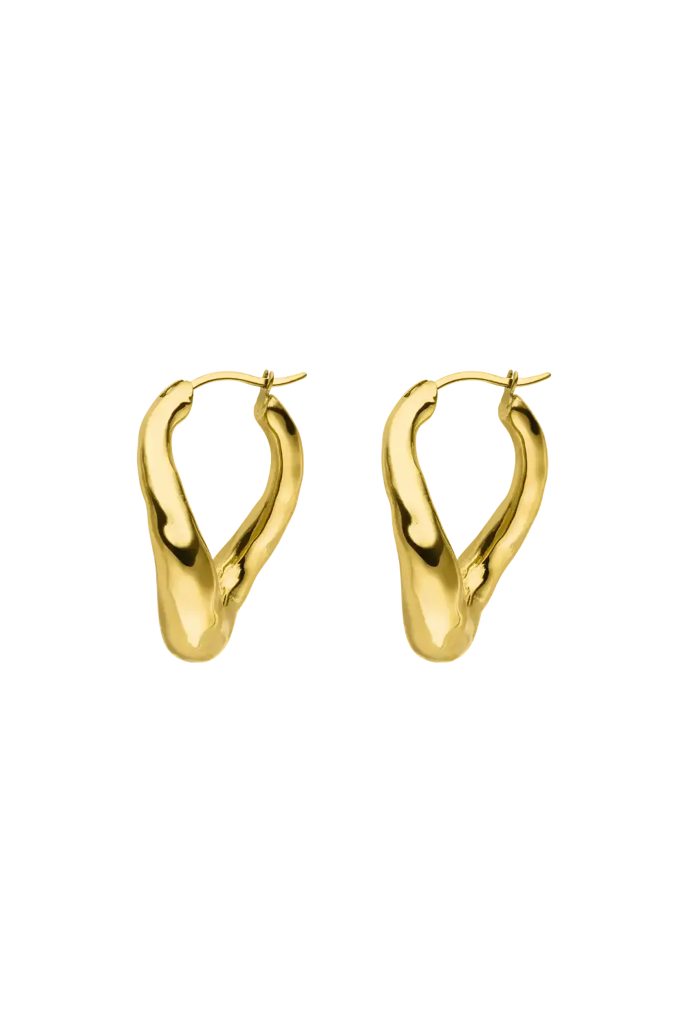 Molten Twisted Hoops 14K Gold Plated