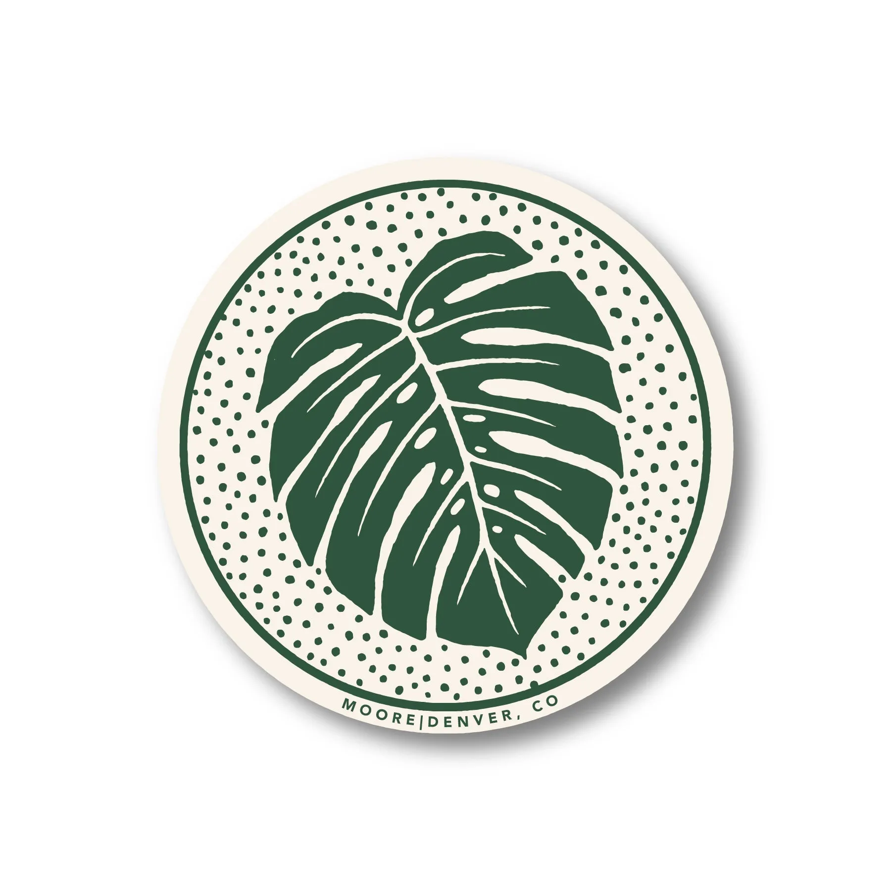 Monstera Circle Sticker