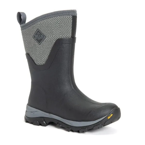 Muck Women's Arctic Ice Mid Black/Grey Geometric Winter Boot