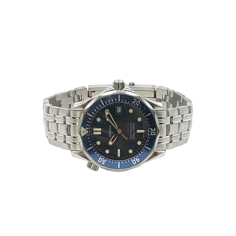 Omega Seamaster 300m 2223.80 Blue Stainless Steel Watch Men's Used