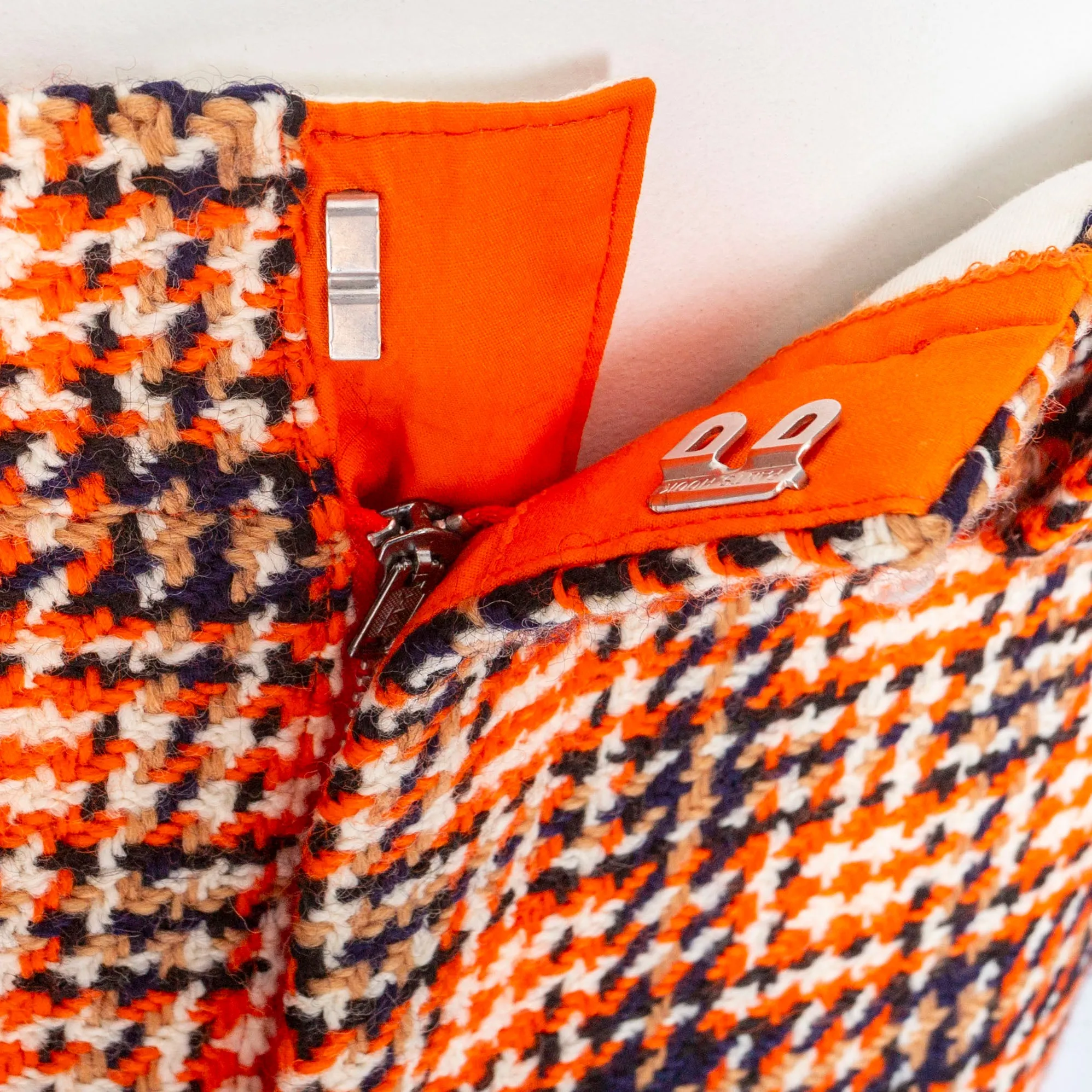 Orange and Black Wool Houndstooth Pants