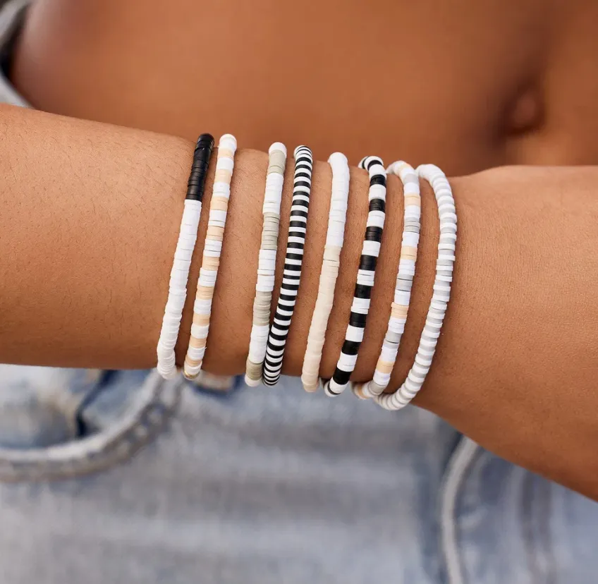 PURAVIDA Vacation Vibes Stretch Bead Bracelets