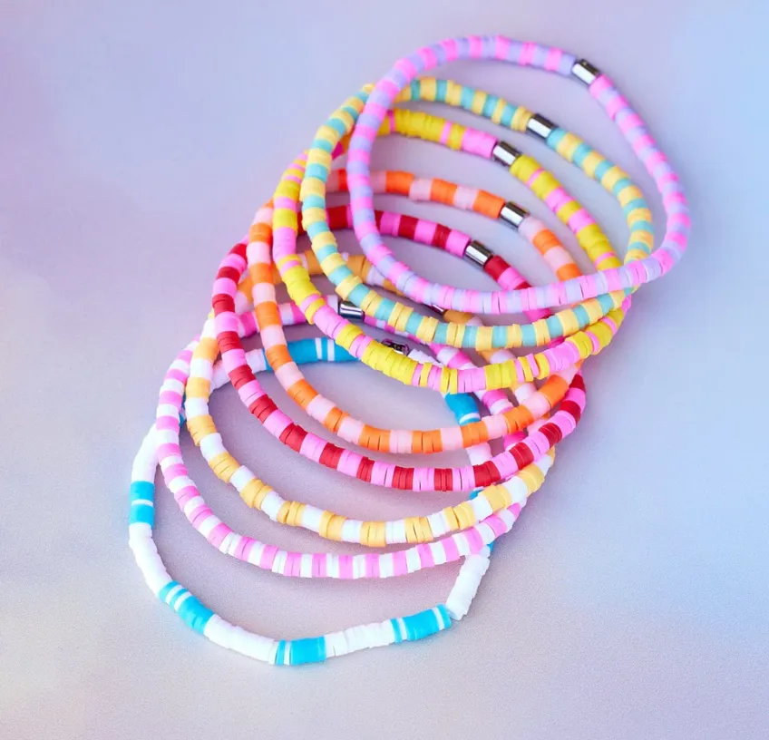 PURAVIDA Vacation Vibes Stretch Bead Bracelets