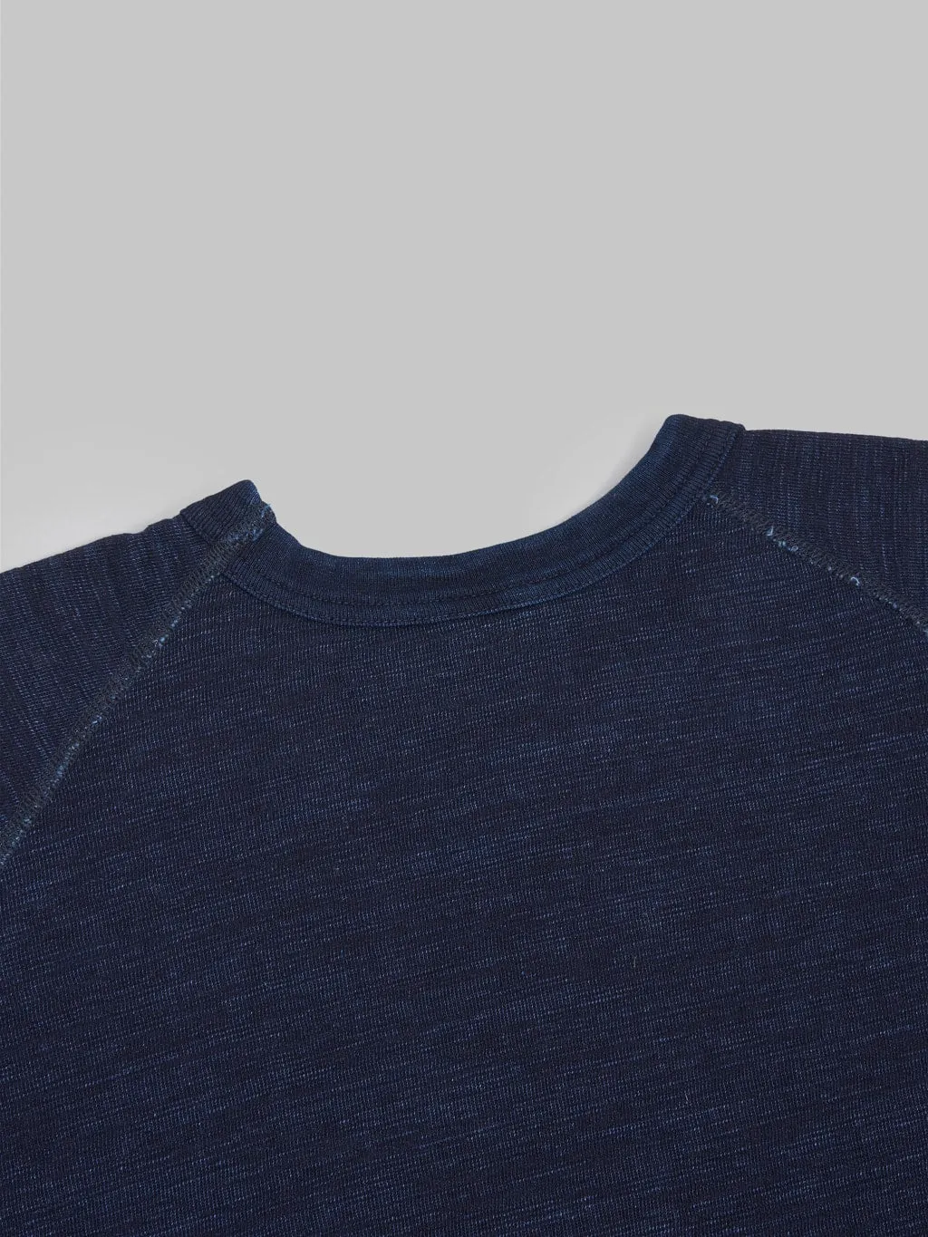 Pure Blue Japan 5404 Indigo Dyed Knitted Slub Jersey Raglan Short Sleeve T-shirt