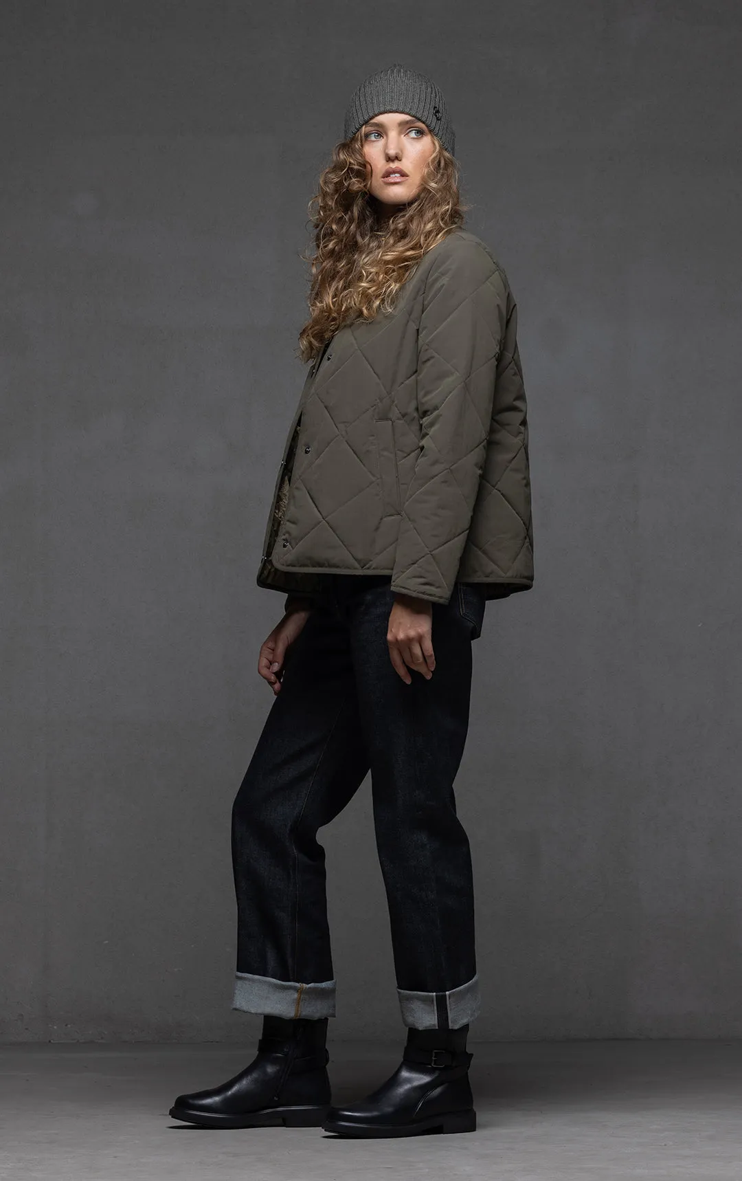 QUILTED PRIMALOFT CROPPED JACKET