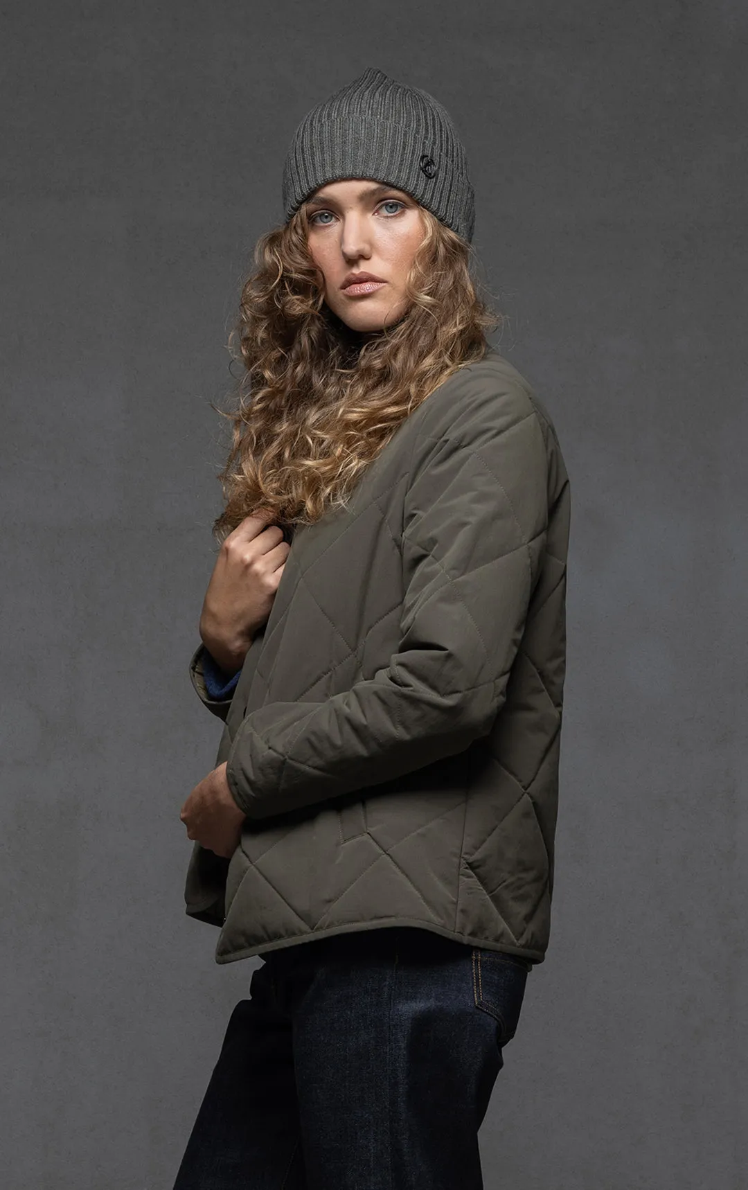 QUILTED PRIMALOFT CROPPED JACKET