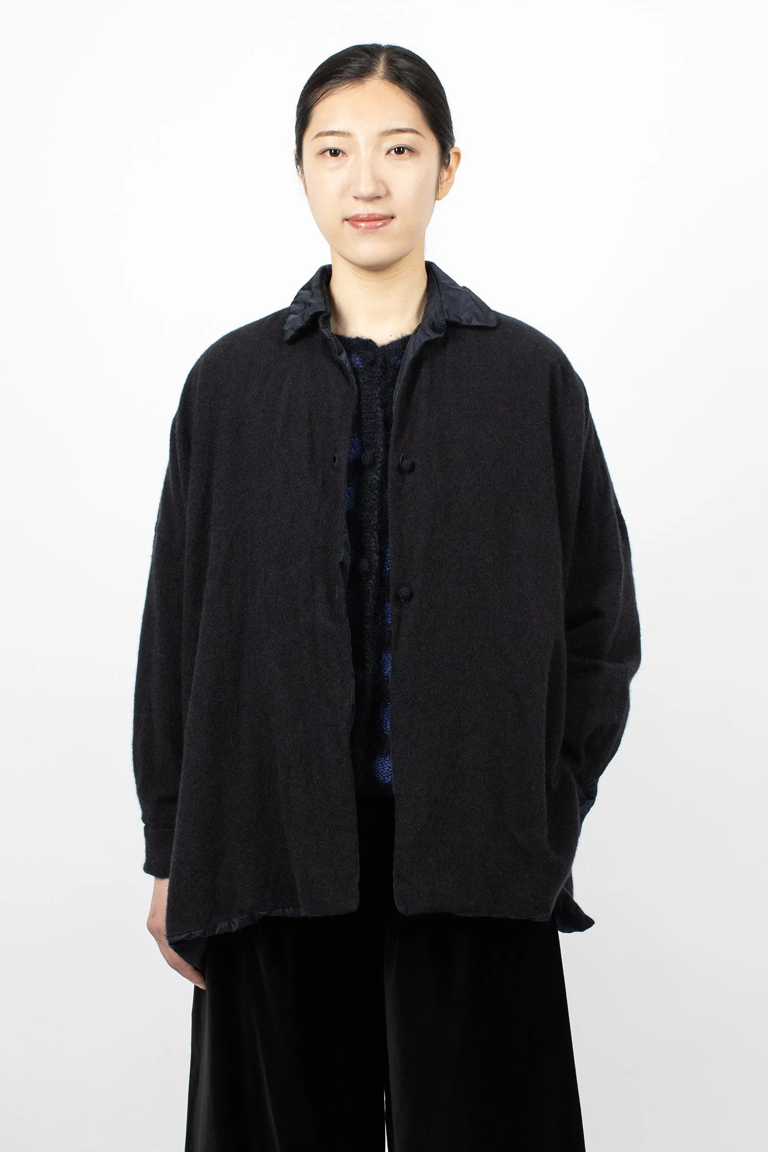 Reversible Cashmere Shirt Dark Blue