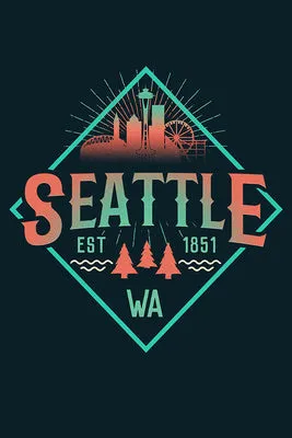 Seattle Diamond Skyline in Navy, Lantern Press Stickers