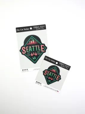 Seattle Diamond Skyline in Navy, Lantern Press Stickers