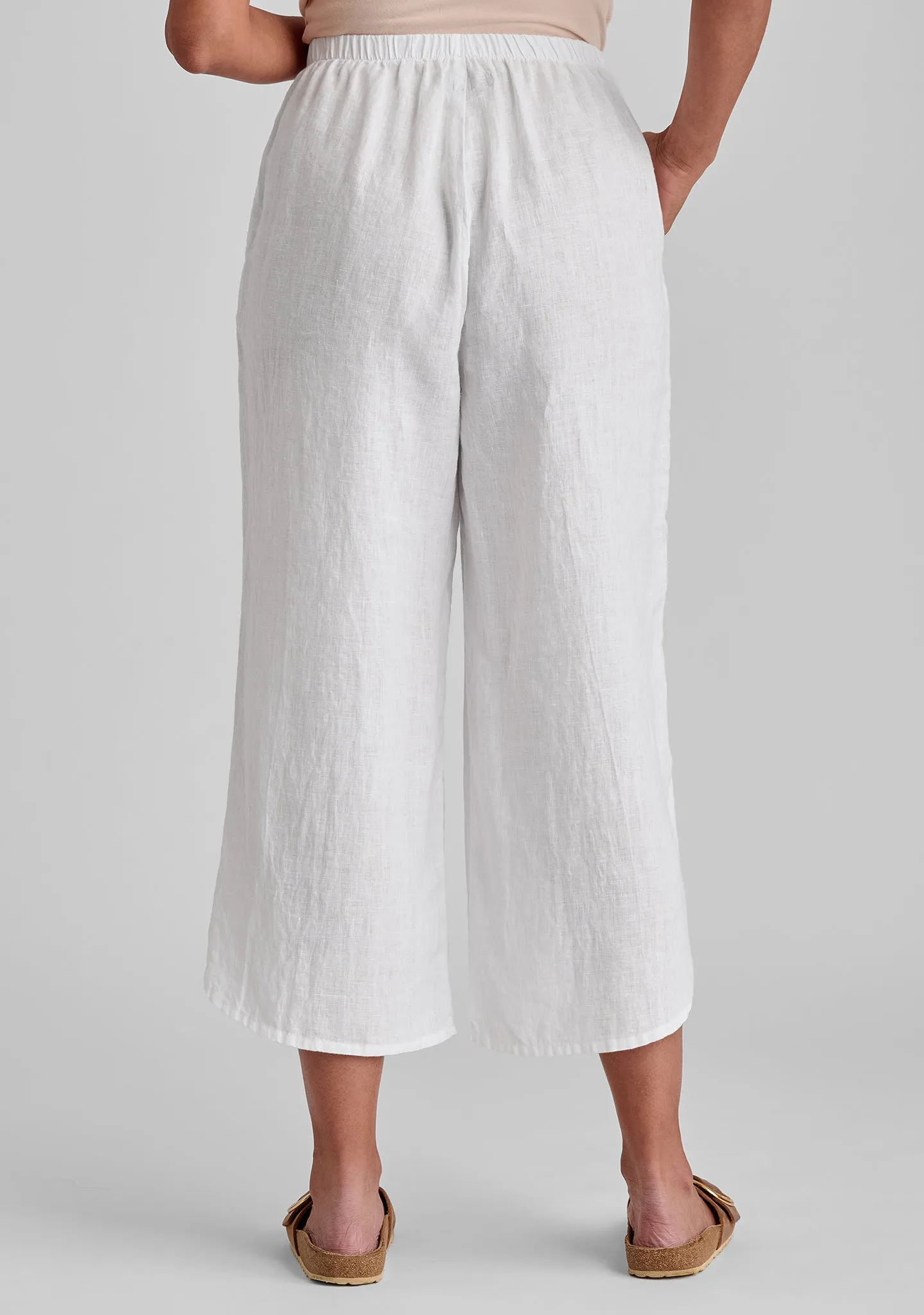 Shirttail Flood - Linen Pants with Elastic Waist