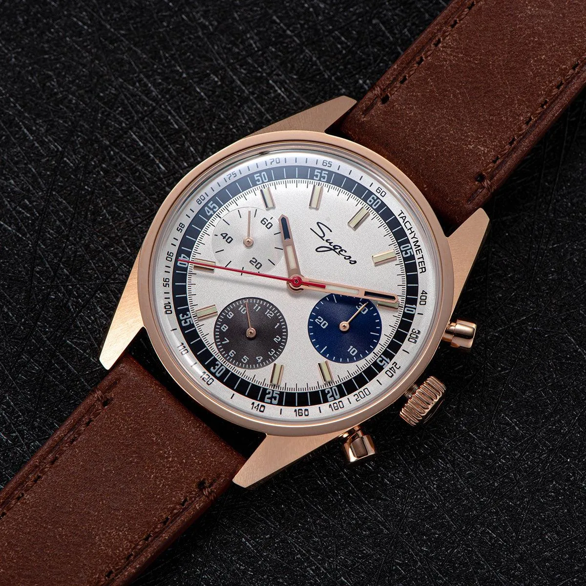 Sugess chronograph men's watch 19 mechanical men's watch luminous sapphire waterproof retro fashion Sea-gull movement men's watch