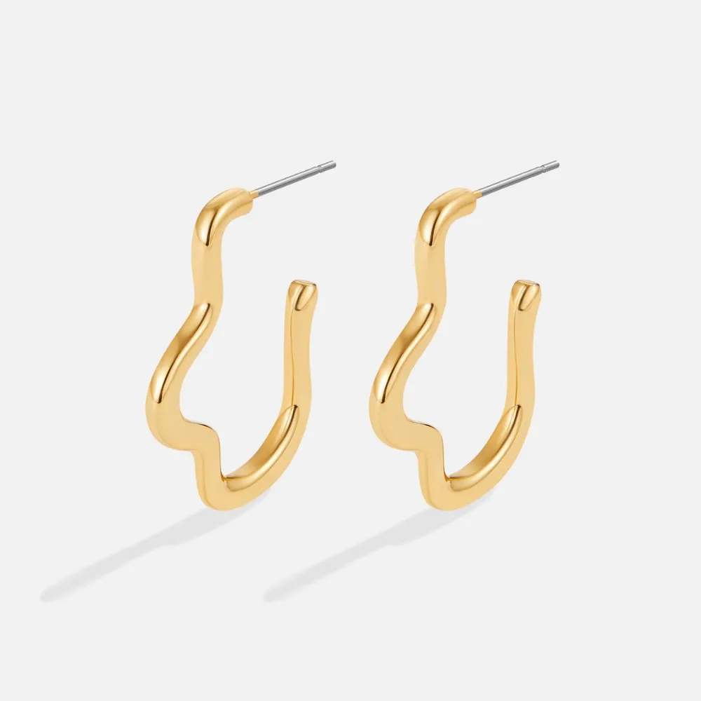 Tara Wave Hoop Earrings