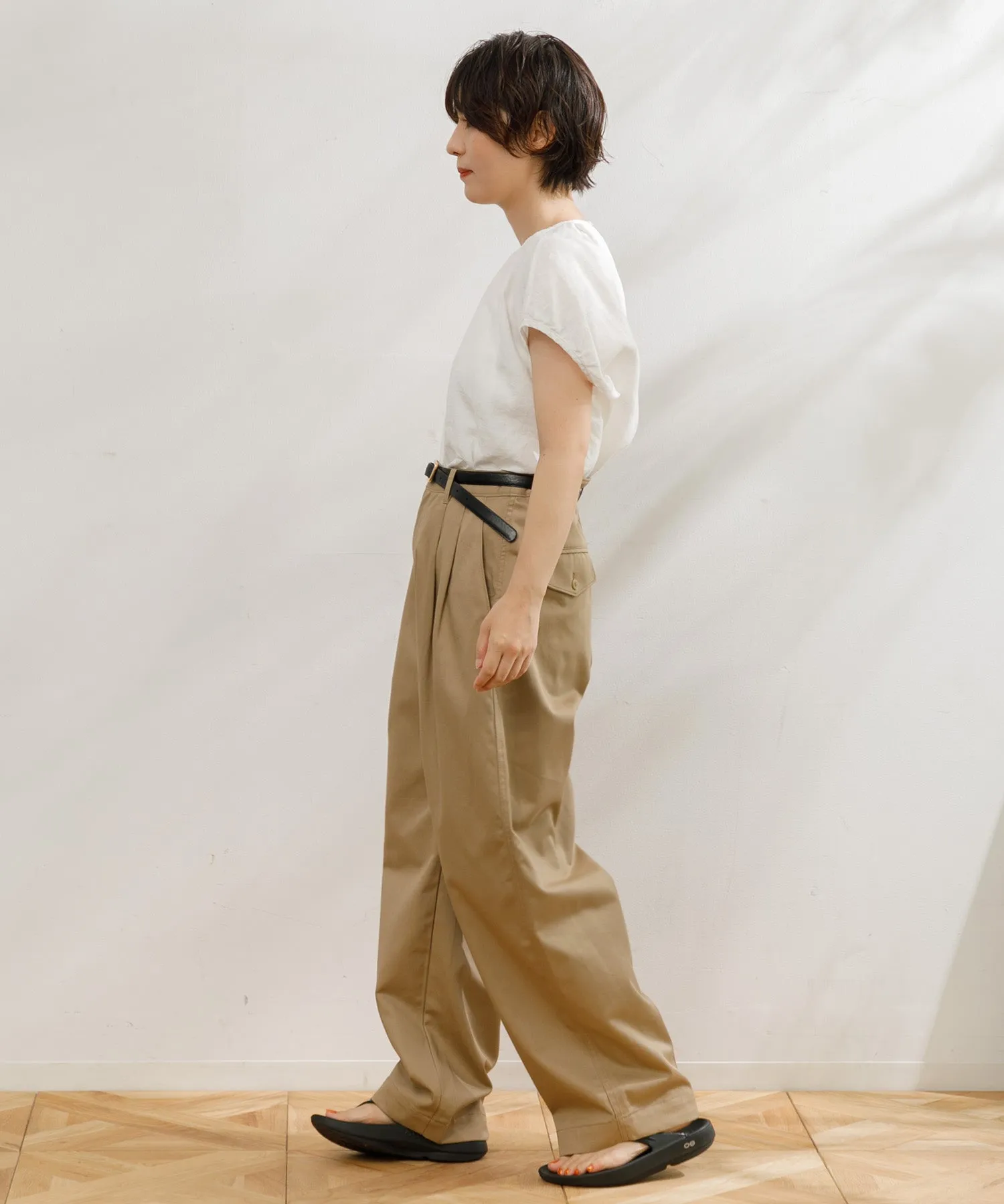 【WOMEN】upper hights 2TUCK WIDE CHINO PT