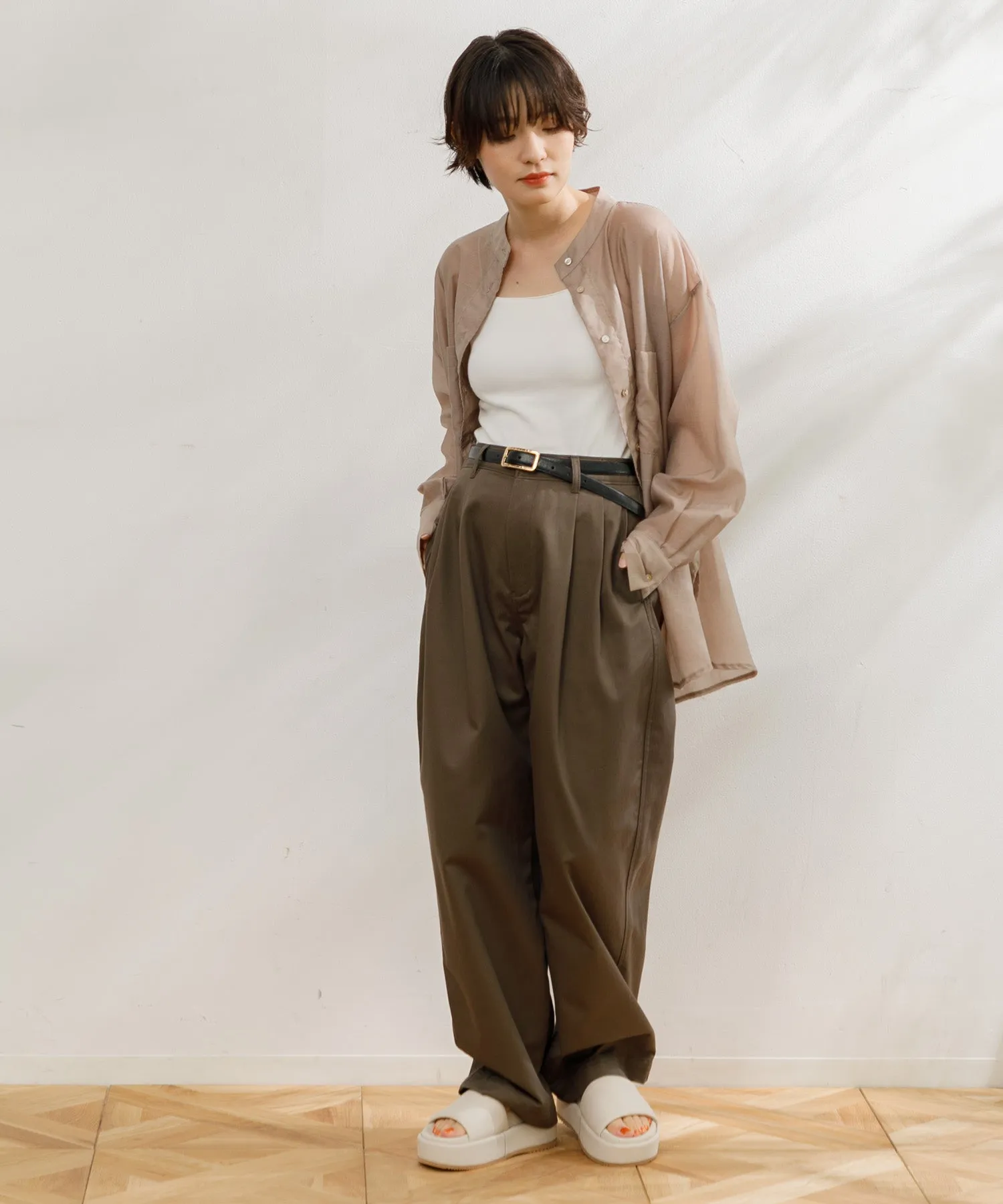 【WOMEN】upper hights 2TUCK WIDE CHINO PT